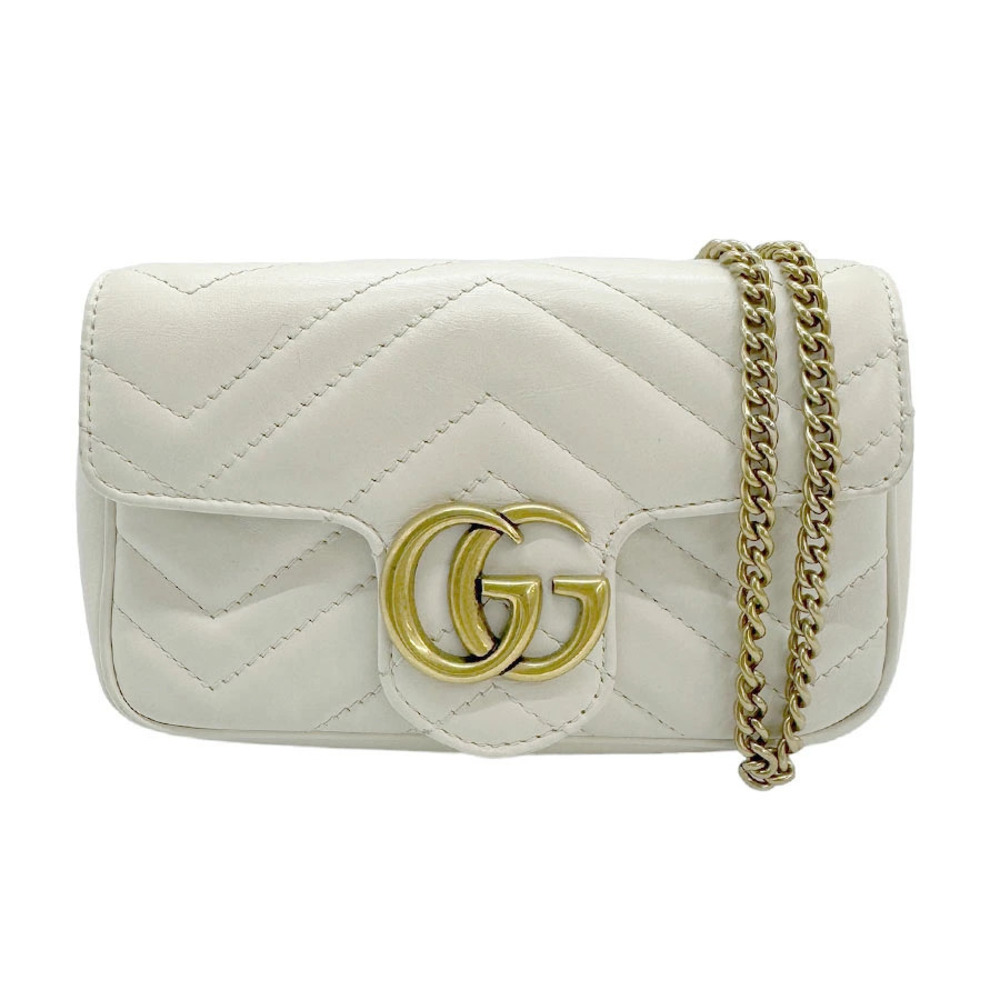 Gucci GG Marmont Leather Shoulder Bag Ivory White - Picture 1 of 5